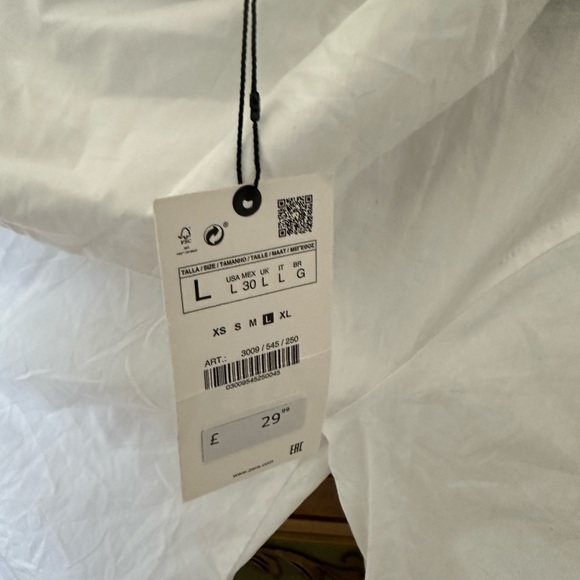 NWT Zara Poplin Asymmetrical Top Sz Large - Picture 6 of 11